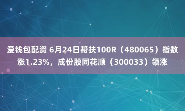 爱钱包配资 6月24日帮扶100R（480065）指数涨1.23%，成份股同花顺（300033）领涨