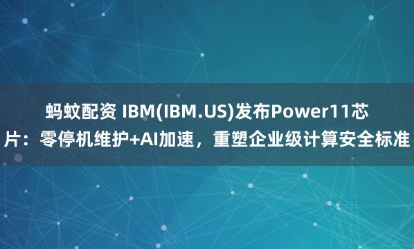 蚂蚊配资 IBM(IBM.US)发布Power11芯片：零停机维护+AI加速，重塑企业级计算安全标准